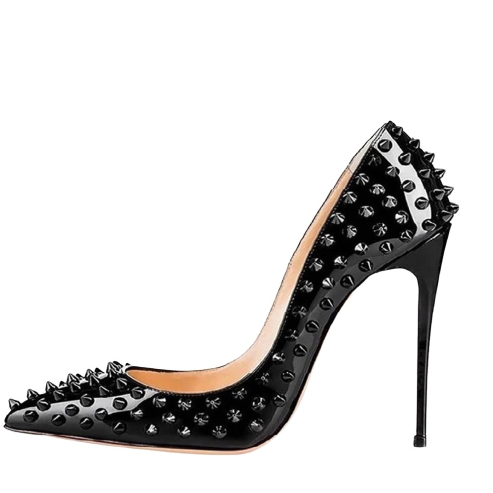 NWT Black Spike Detail Stiletto Heels